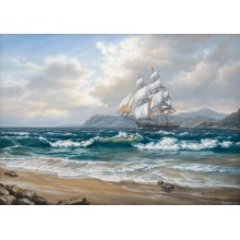 ФРЕГАТА В БУРНО МОРЕ - Диамантен гоблен 45073