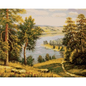 КРАСИВ ИЗГЛЕД КЪМ РЕКАТА - Диамантен гоблен 45005
