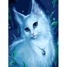 Рисуване по номера - Бяла котка ZE 7465