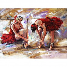 Комплект за рисуване по номера - Балерини в червено ZG 21633