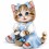 КОТЕ В СИНЯ РОКЛЯ - Диамантен гоблен 33062 РАЗМЕР 20-20