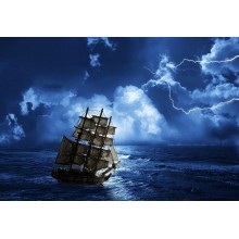 КОРАБ ПРЕЗ НОЩА - Диамантен гоблен PZ 003