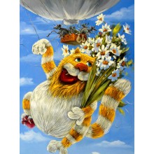 ЛЕТЯЩО КОТЕ С ЦВЕТЯ - Диамантен гоблен 34059 ЛЕТЯЩО КОТЕ С ЦВЕТЯ - Диамантен гоблен 34059