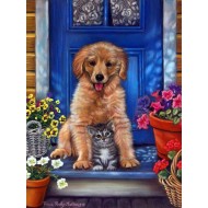 Golden Retriever - Диамантен гоблен 34101