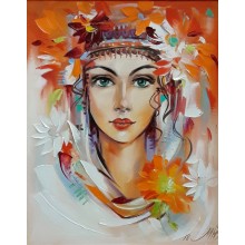 Цветя в косите - Диамантен гоблен LD 405063