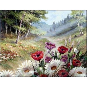 Комплект за рисуване по номера - Горски цветя GX 8552