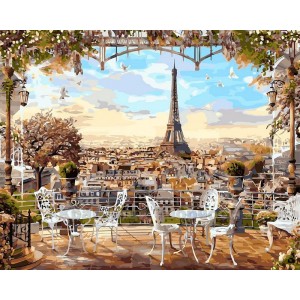 Рисуване по номера. Кафе с изглед към Айфеловата кула – GX 8876