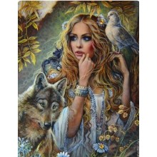 ДЕВОЙКА И ВЪЛК - Диамантен гоблен LD 405057 ДЕВОЙКА И ВЪЛК - Диамантен гоблен LD 405057