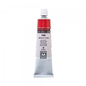 186 Цинобър тъмен - професионална супер фина акрилна боя 45 ml