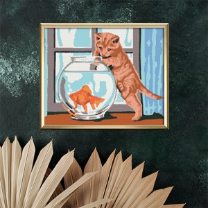Гоблен за шиене - Коте и аквариум GA 0163