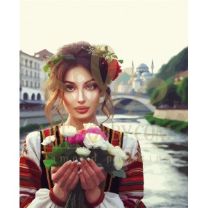 Хубавица с цветя - Диамантен гоблен LD 304311 Хубавица с цветя - Диамантен гоблен LD 304311