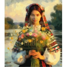 Хубавица с цветя - Диамантен гоблен LD 304314 Хубавица с цветя - Диамантен гоблен LD 304314