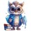 Картина по номера - Бухалче с книги ZE 3800
