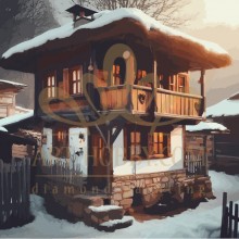 Картина по номера - Стара къща през зимата ZP 869