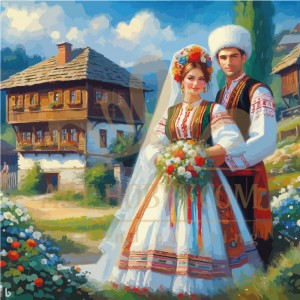 Младоженци - Диамантен гоблен LD 404061