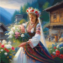 Невяста с букет - Диамантен гоблен LD 404078