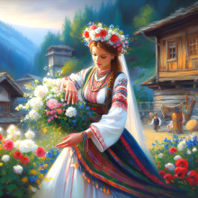 Диамантен гоблен Невяста с букет LD 404078