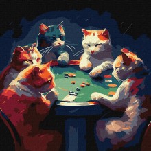 Котките играят карти - Картина по номера ZP 1066