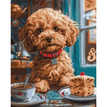 Кученце с торта - Картина по номера ZG 11359