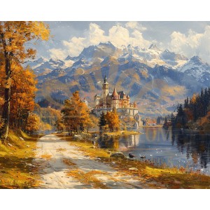 Есенен замък - Диамантен гоблен PZ 405274