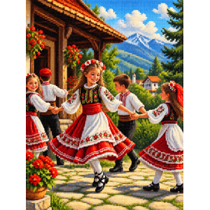 Селски празник – Диамантен гоблен