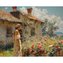 Девойка на село - Диамантен гоблен LD 405138