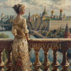 Хубавица в града - Диамантен гоблен LD 404129