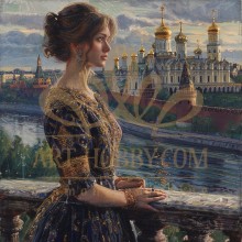 Хубавица и катедрала - Диамантен гоблен LD 404130 Хубавица и катедрала - Диамантен гоблен LD 404130