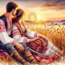 Влюбени в полето - Диамантен гоблен LD 404140