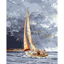 Гоблен за шиене - Платноходка в бурно море GA 4616