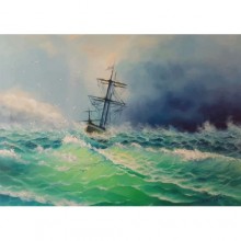 Гоблен за шиене - Фрегат и бурно море GA 4677