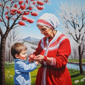 Баба и внуче - Диамантен гоблен LD 404171