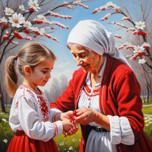 Баба и внучка - Диамантен гоблен LD 404173