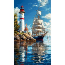 Кораб и фар - Картина по номера ZG 11862