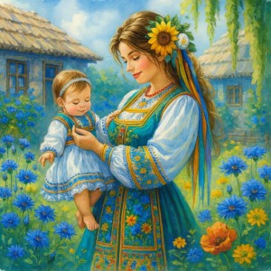 Майка и дете - Диамантен гоблен LD 404180