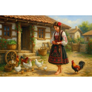 Селски двор - Диамантен гоблен LD 405163