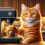 Рисуване по номера - Коте с кафе ZP 1392