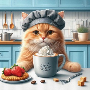 Коте в кухнятя - Диамантен гоблен  GI 303199