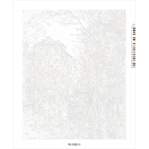 Рисуване по номера - Триптих - Дъждовен град PG 0302