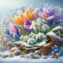 Рисуване по номера - Първи цветя ZP 1420