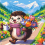 Таралеж с букет - Диамантен гоблен  GI 303224