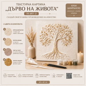 Текстурна картина „Дърво на живота“ – комплект за релефна живопис
