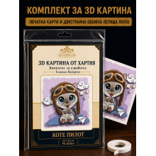 3D картина от хартия Коте пилот – комплект Папертол