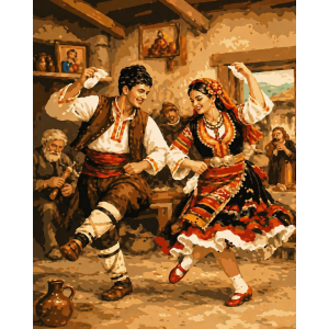 LD 12016 Диамантен гоблен „Български танц в селска къща“ LD 12016 Диамантен гоблен „Български танц в селска къща“