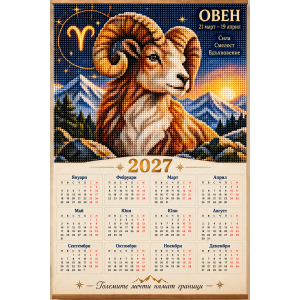 Овен – Диамантен календар 2027 със зодиакален знак