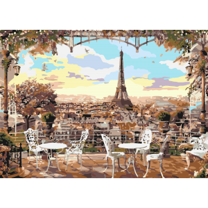 Рисуване по номера. Кафе с изглед към Айфеловата кула – GX 8876