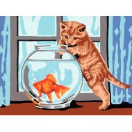  Котка и рибка  ZE 5049