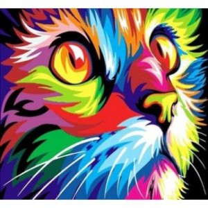 Рисуване по номера - Шарена котка ZE 6309