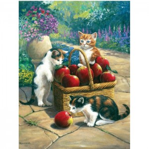  Котки и ябълки - Диамантен гоблен GI 405068