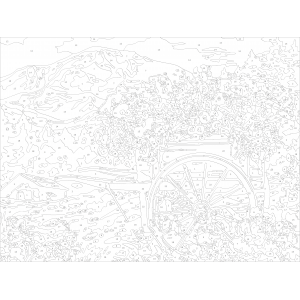 Картина по номера - Количка с цветя  ZE 3183